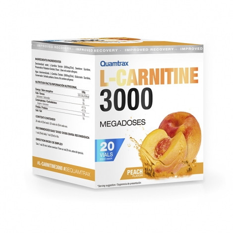 

Жиросжигатель Quamtrax L-Carnitine 3000, 20 ампул/уп Персик