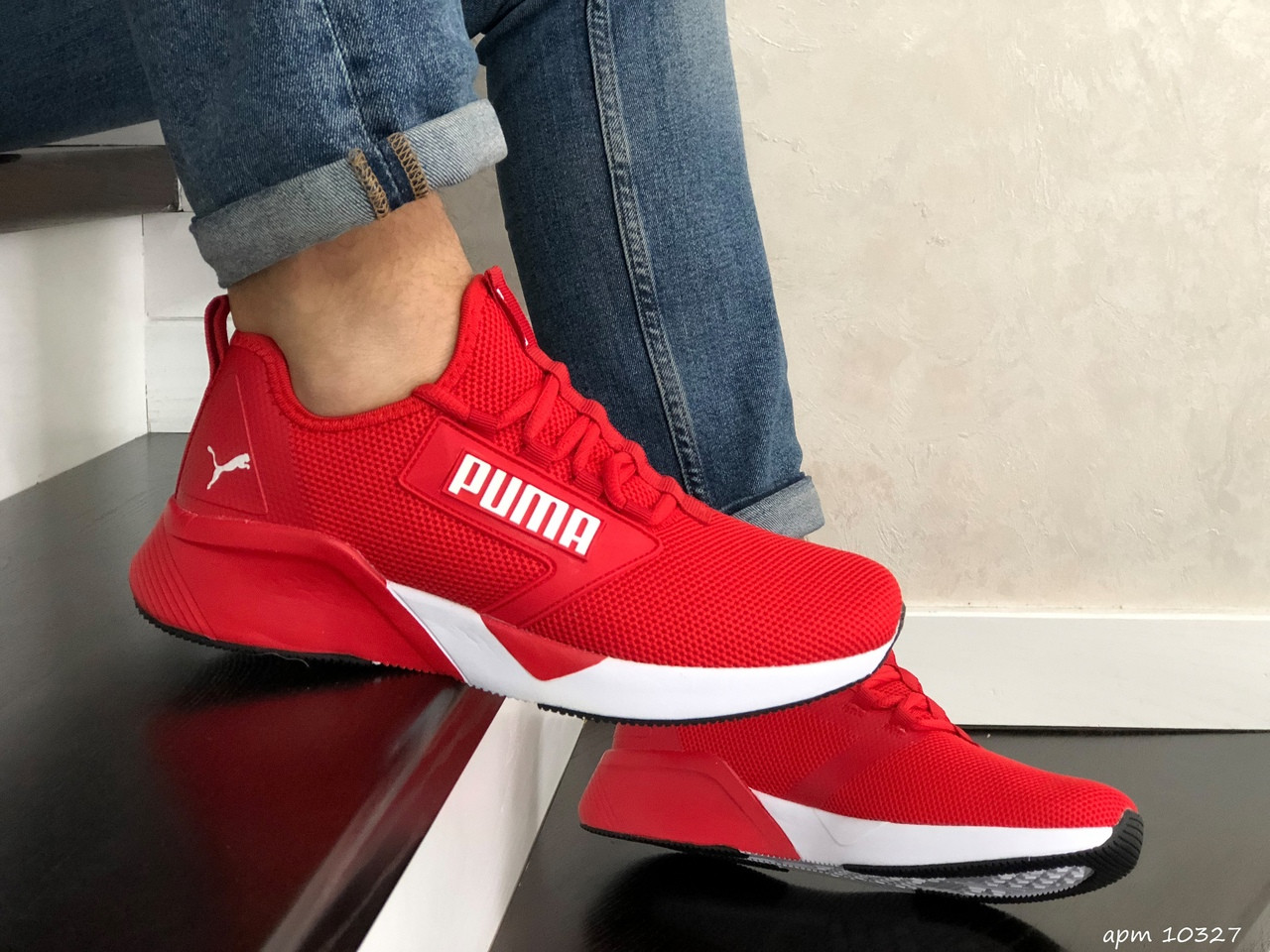 

Кроссовки летние мужские Puma красные сетка (Реплика), Красный