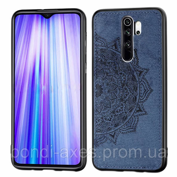 

TPU+Textile чехол Mandala с 3D тиснением для Xiaomi Redmi Note 8 Pro, Синий