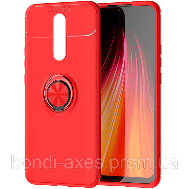 

TPU чехол Deen ColorRing под магнитный держатель (opp) для Xiaomi Redmi 8, Красный / красный