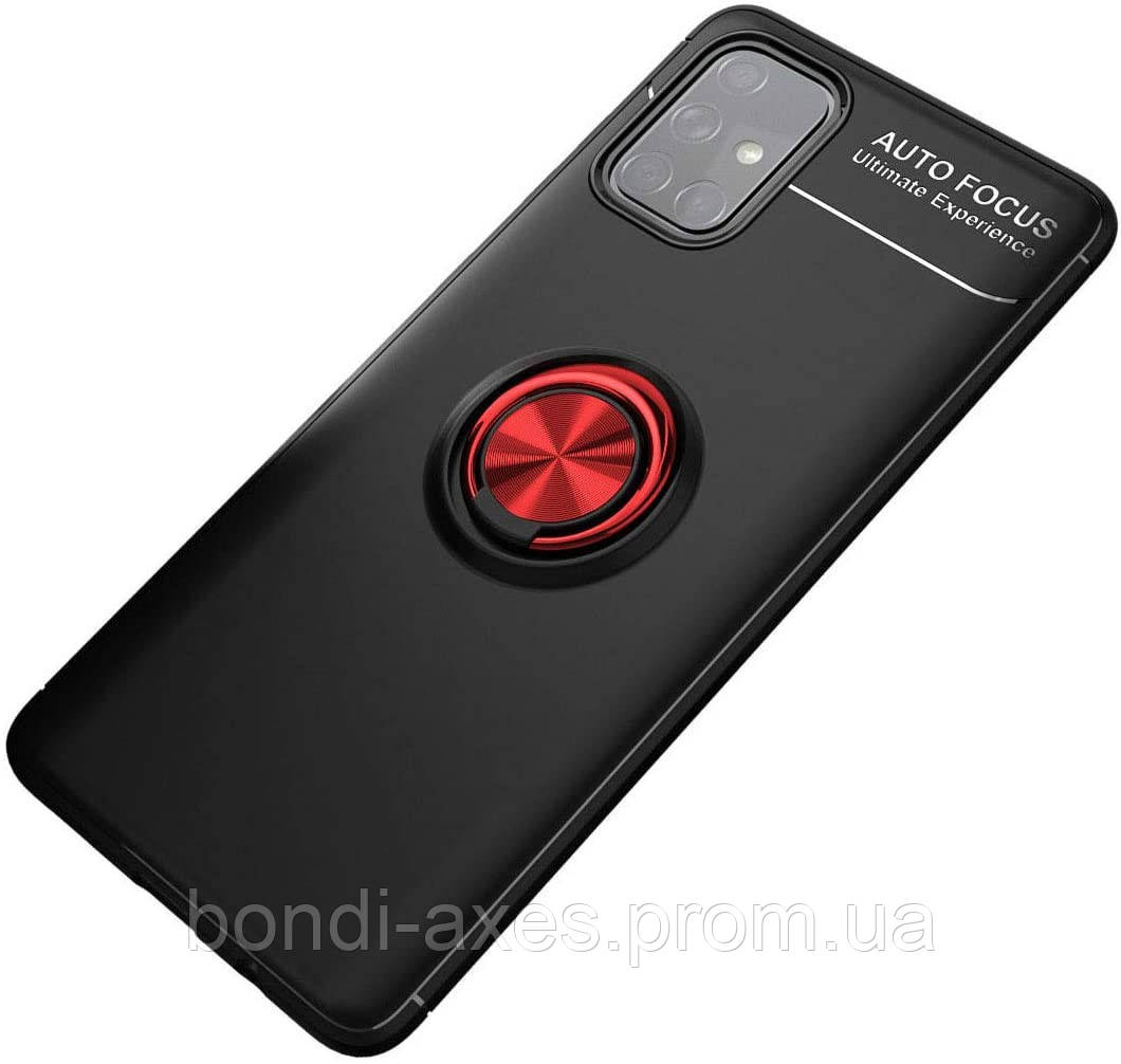 

TPU чехол Deen ColorRing под магнитный держатель (opp) для Samsung Galaxy M31s, Черный / красный