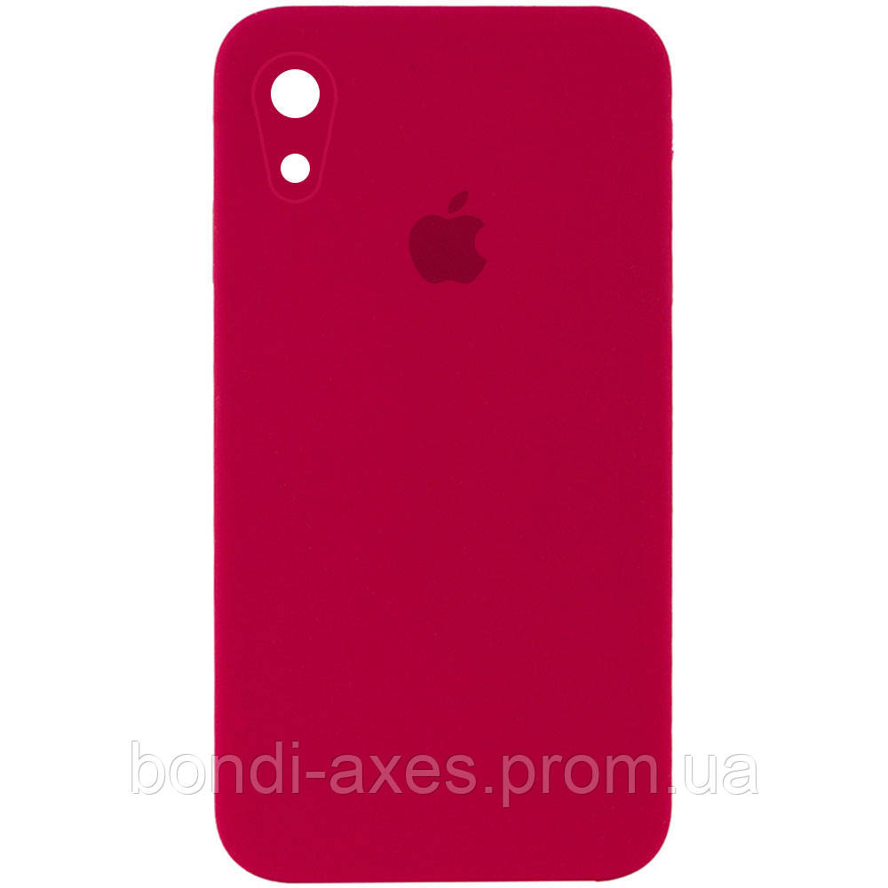 

Чехол Silicone Case Square Full Camera Protective (AA) для Apple iPhone XR (6.1"), Красный / rose red