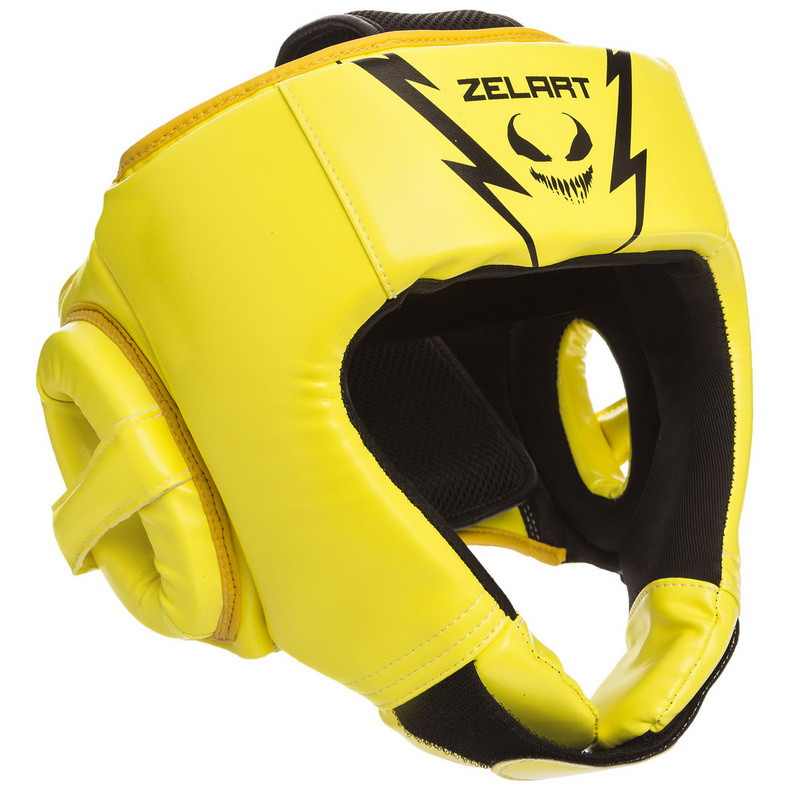 Шолом боксерський відкритий Zelart 1371 розмір XL Yellow-Black
