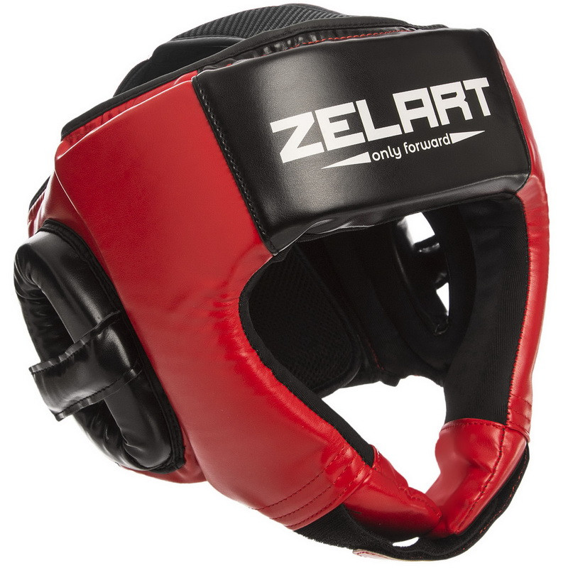 Шлем боксерский открытый Zelart 1386 размер M Red-Black