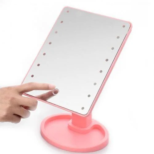 

Настольное зеркало с подсветкой Large 16 LED Mirror РОЗОВОЕ