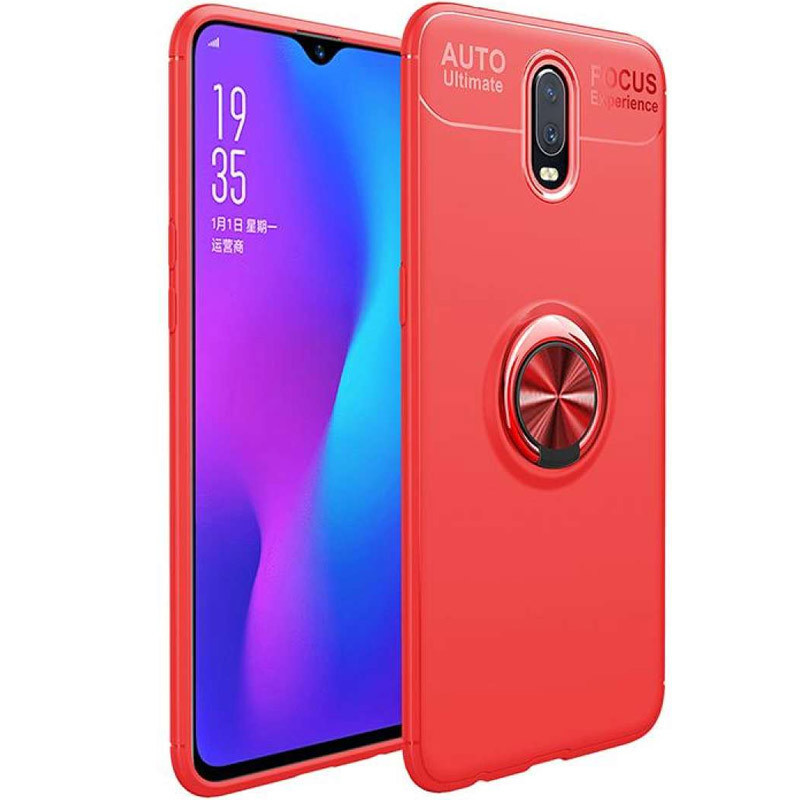 

TPU чехол Deen ColorRing под магнитный держатель (opp) для OnePlus 7, Красный / красный