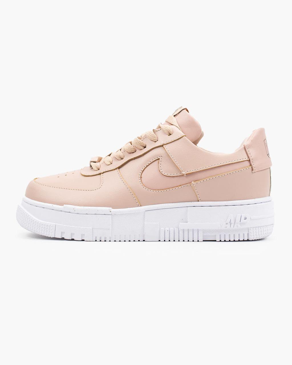 

Женские кроссовки Nike Air Force 1 Pixel Particle Beige Pink / Найк Аир Форс 1 Пиксель Бежевые Розовые 41