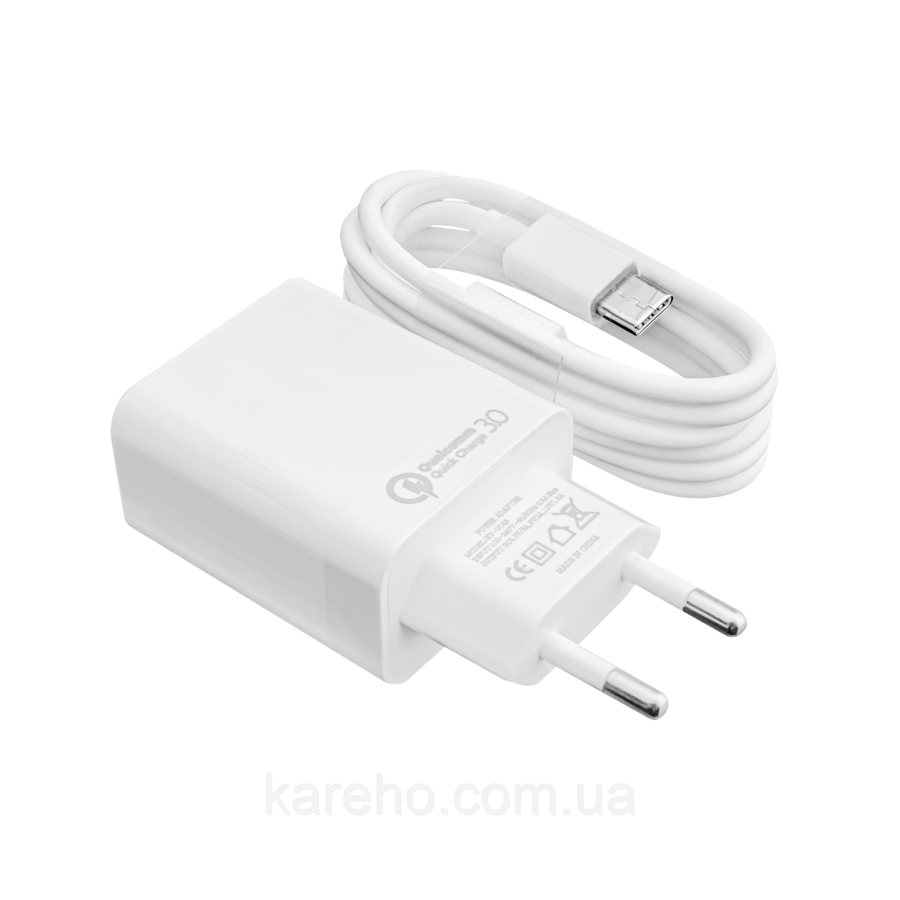 

Быстрое зарядное устройство LP AC-009 USB 5V 3А Quick Charge + кабель Type-C/OEM 1 м White