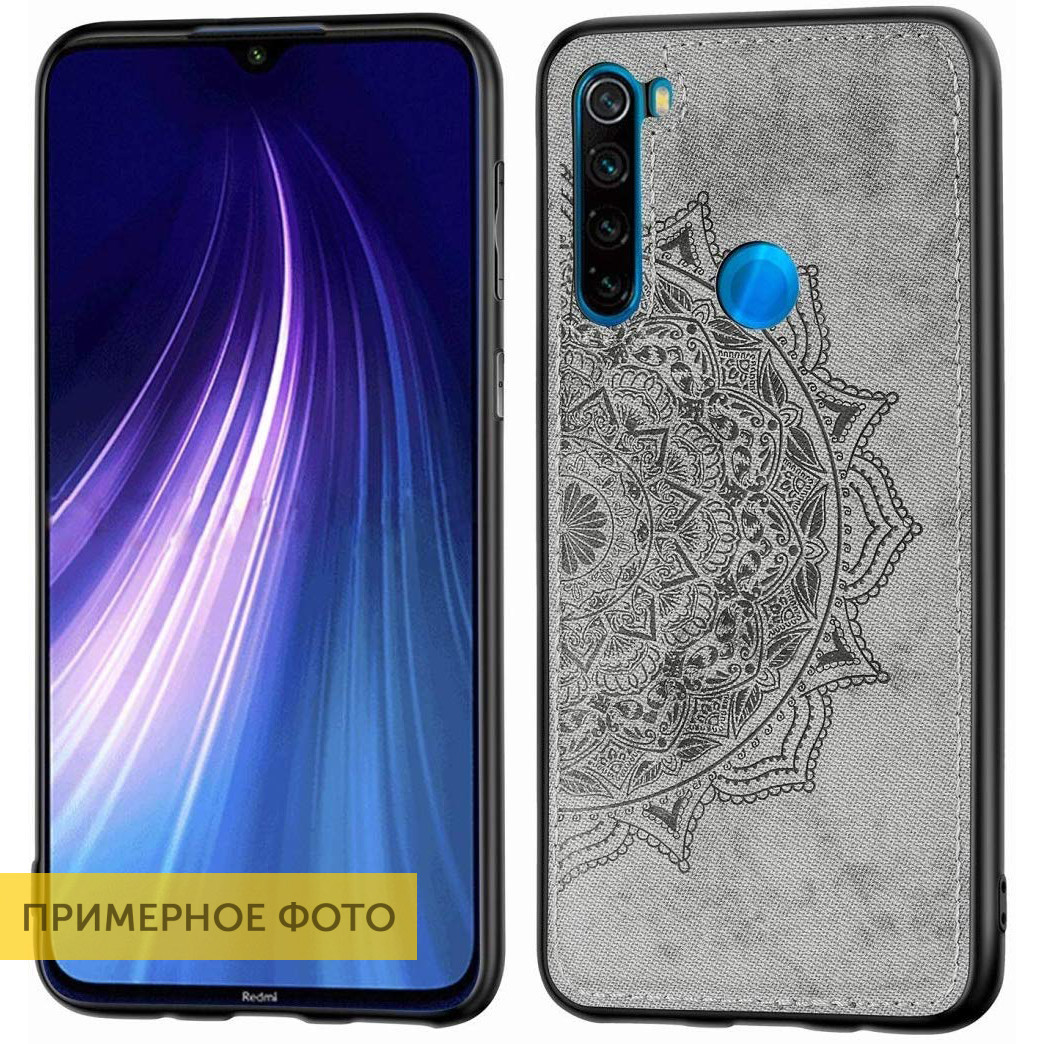 

TPU+Textile чехол Mandala с 3D тиснением для Xiaomi Redmi Note 8, Серый