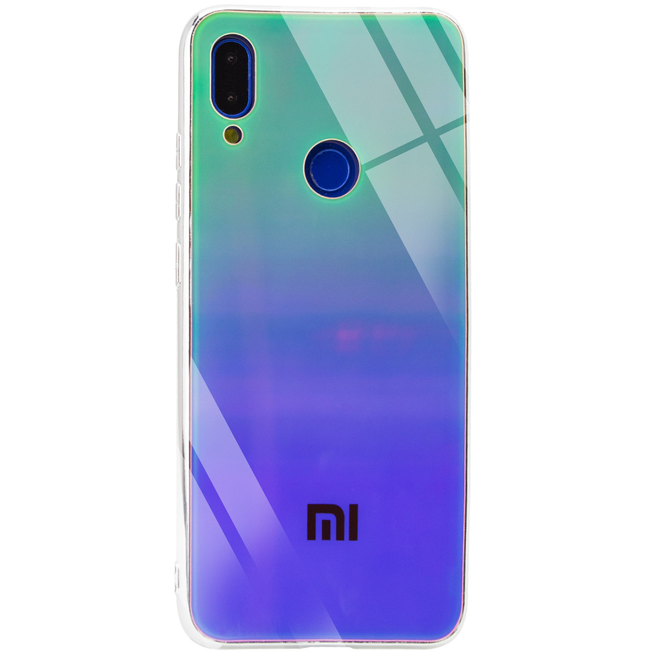 

TPU+Glass чехол Gradient Rainbow с лого для Xiaomi Redmi 7, Зеленый