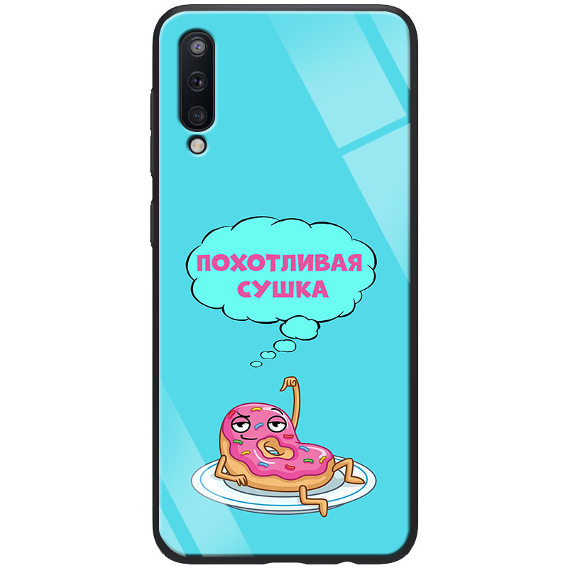 

TPU+Glass чехол ForFun для Samsung Galaxy A50 (A505F) / A50s / A30s, Похотливая сушка / голубой