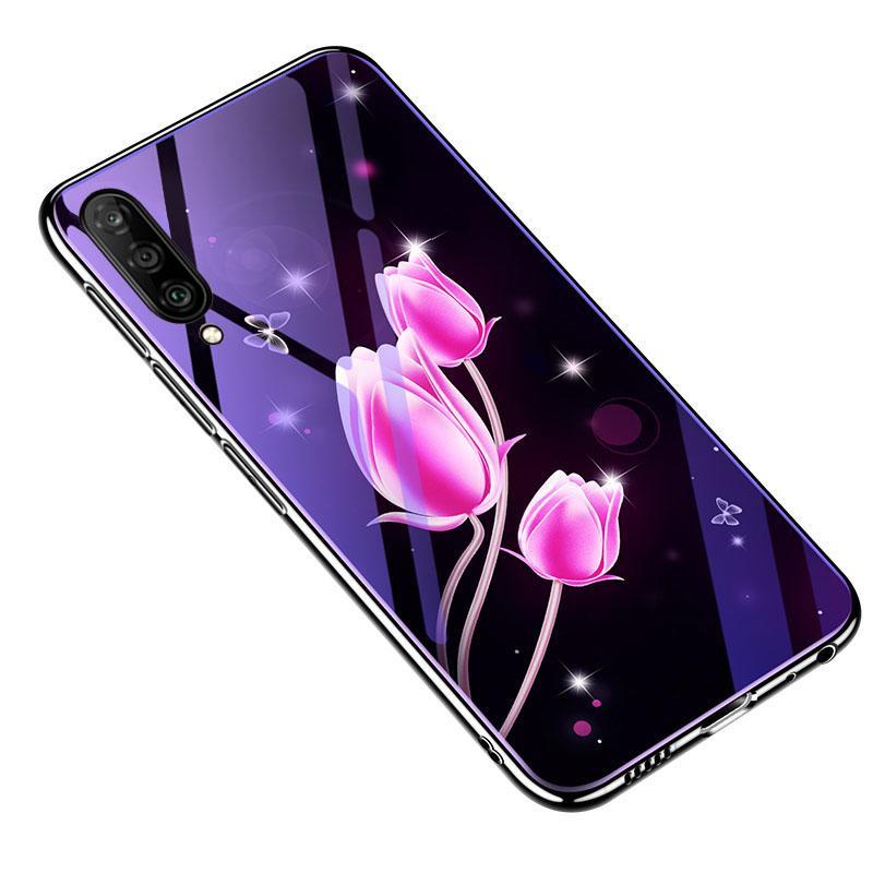 

TPU+Glass чехол Fantasy с глянцевыми торцами для Xiaomi Mi 9 Pro, Тюльпаны