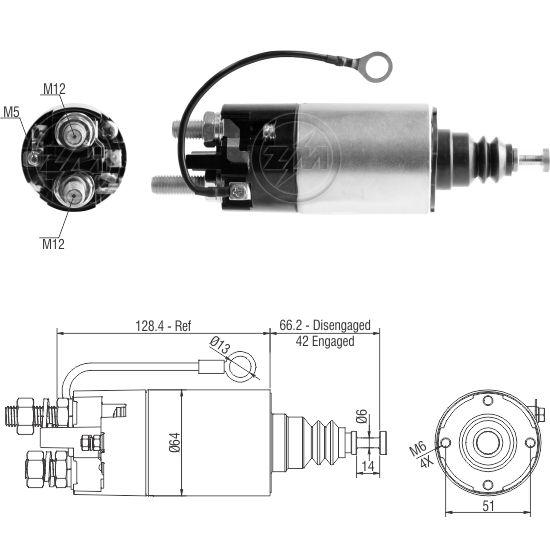 

Втягивающее реле стартера Zm ZM2842