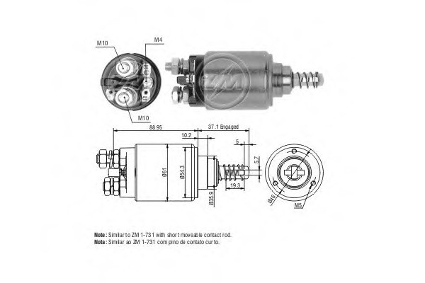 

Втягуюче реле стартера Zm ZM543