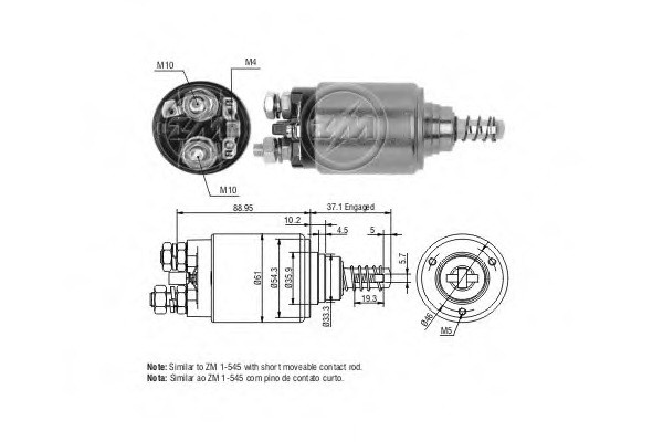 

Втягивающее реле стартера Zm ZM545