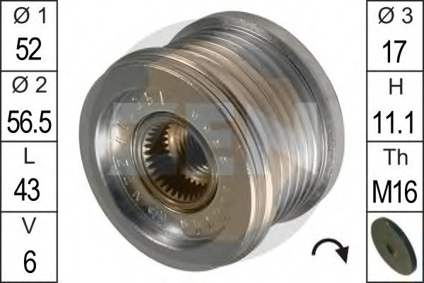 

Шкив генератора инерционный Zen ZN5500