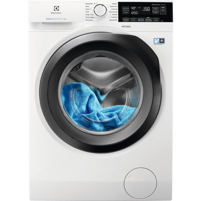 

Пральна машина ELECTROLUX EW7F348SU 8кг/1400об./Функція пари/Чорний люк