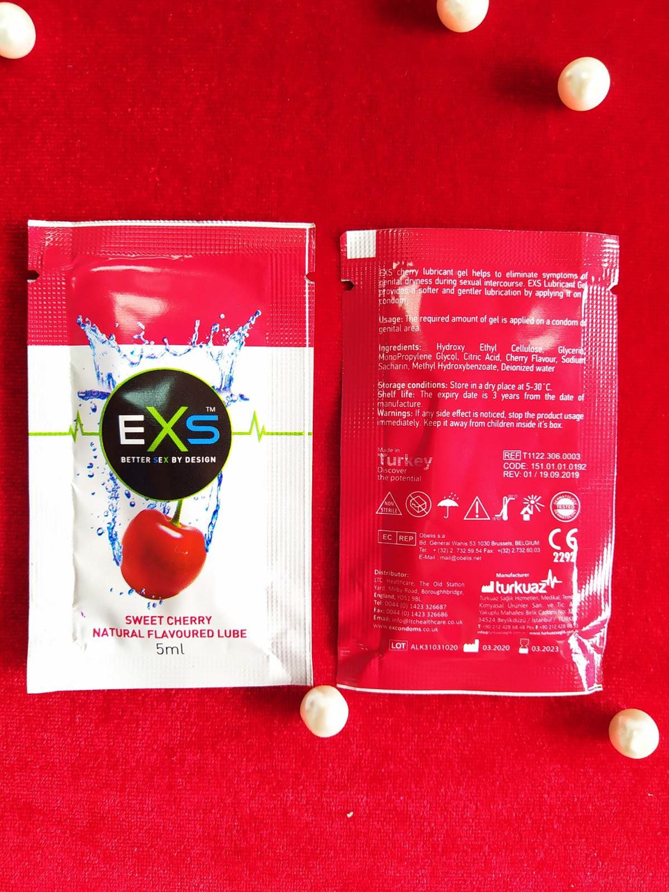 Интимный увлажняющий гель-лубрикант EXS 3 в1 с ароматом и вкусом Вишни 5 ml для максимального наслаждения, фото 1