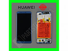Дисплей Huawei Honor 9 lite Blue (02351SNQ) сервісний оригінал в зборі з рамкою, акб і датчиками