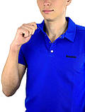 Футболка Поло Чоловіча синя в стилі Reebok (Рібок), фото 2