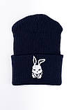 Мужская | Женская шапка Intruder синяя, зимняя bunny logo, фото 4