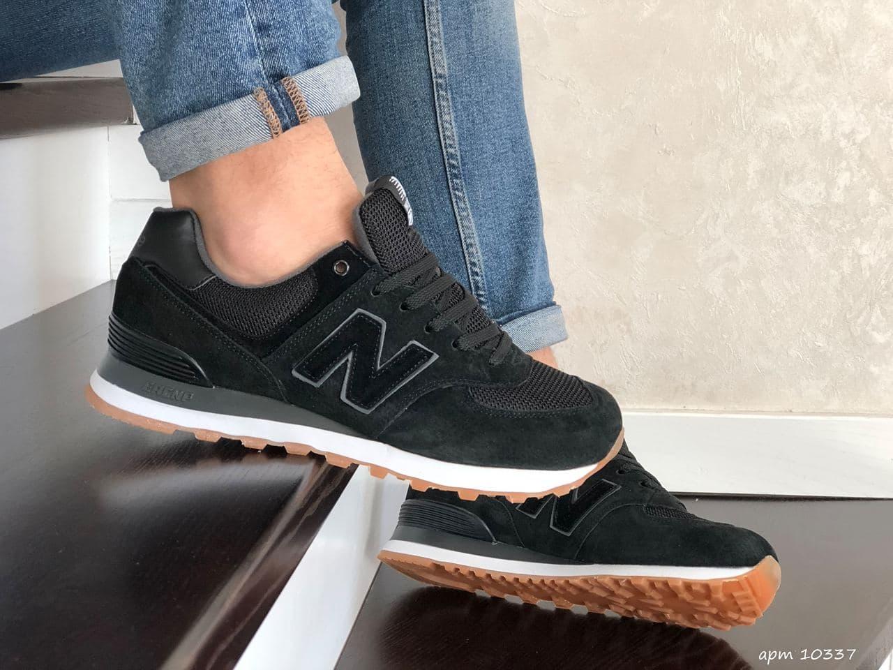 

Кросівки чоловічі New Balance 574 чорні з білим, кросівки чоловічі NB чорні