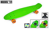 Скейтборд "Penny Board Nickel 27", Зелений колір, посилений пластик, світяться колеса, фото 5
