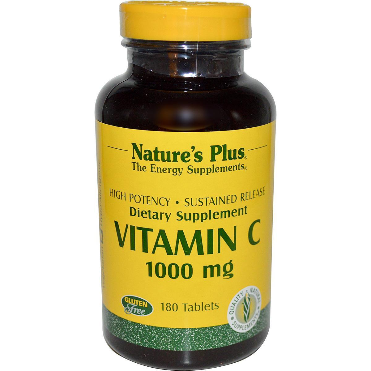 

Витамин С Медленного Высвобождения - Natures Plus, 1000 мг (180 Таблеток)