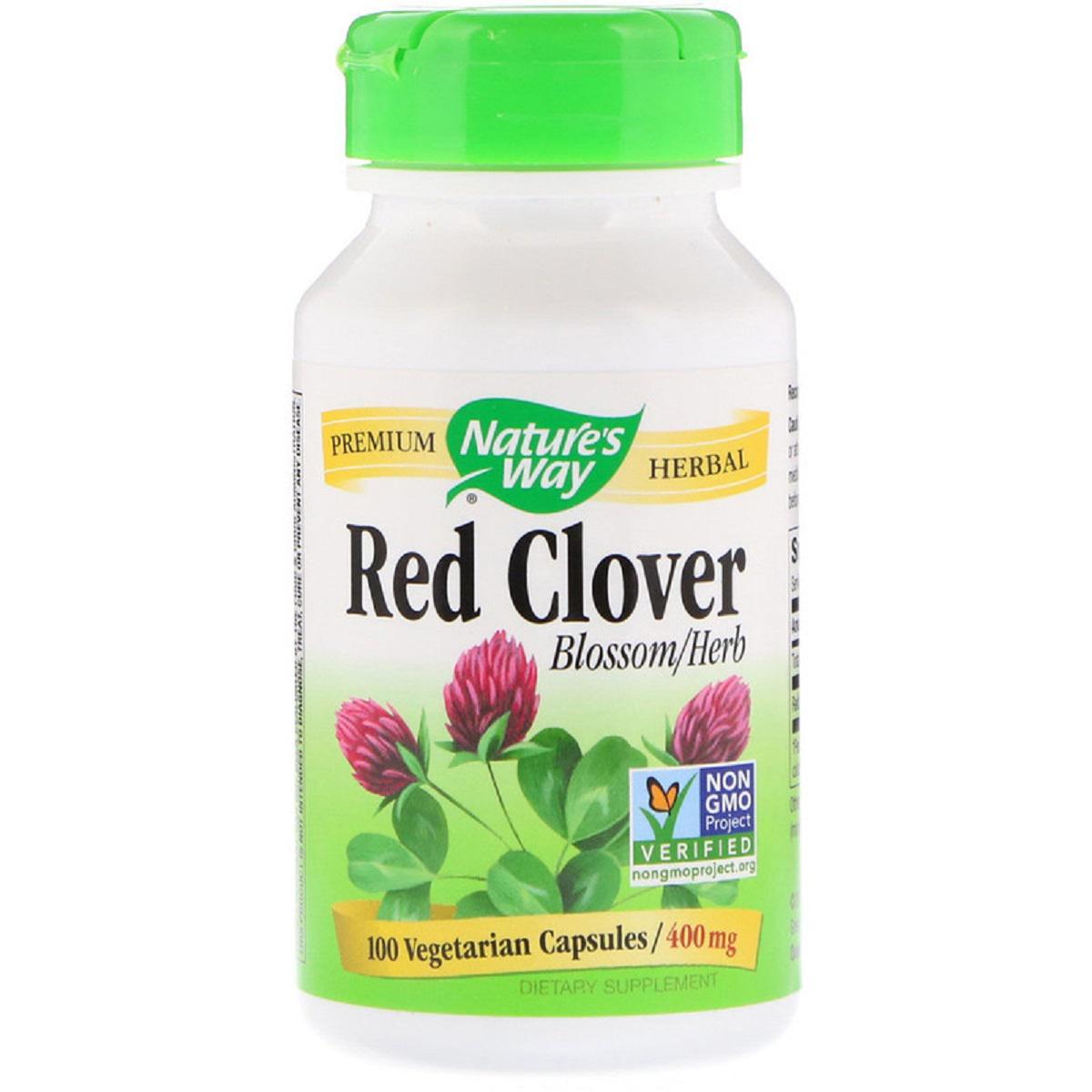 

Красный Клевер - Red Clover, Nature's Way (400 мг) 100 Вегетарианских Капсул