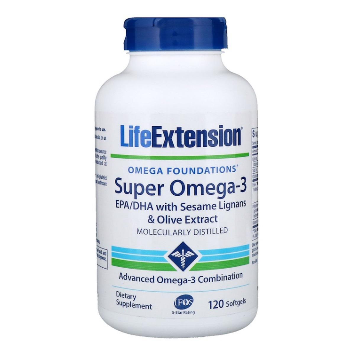 

Супер Омега-3 - Omega Foundations, Super Omega-3 (Life Extension) 120 Желатинових Капсул