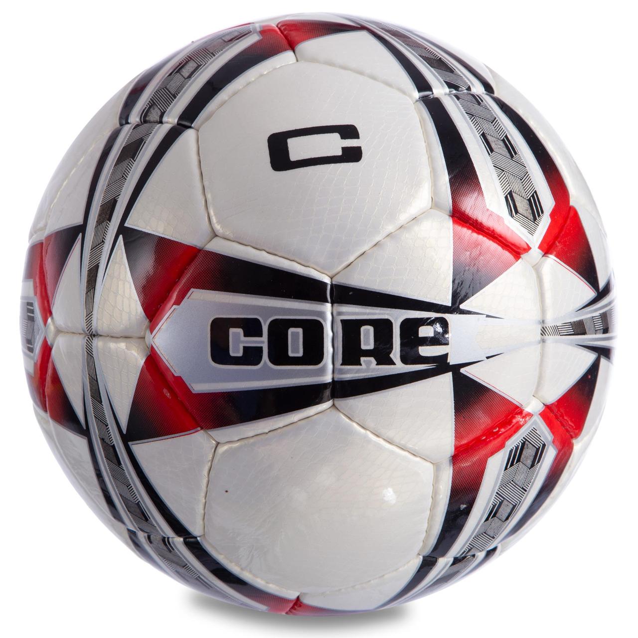 

Мяч футбольный №5 PU ламин. CORE 5 STAR CR-007 (№5, 5 сл., сшит вручную, белый-красный