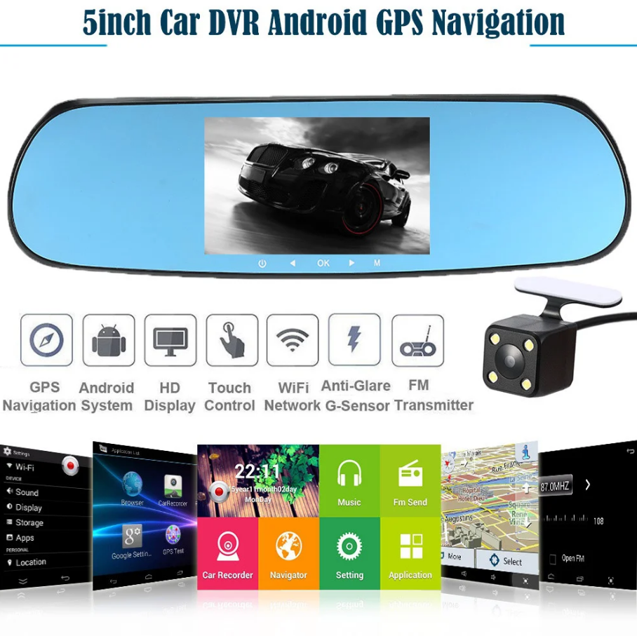 

Видеорегистратор-зеркало DVR CT600 две камеры FullHD / Android / GPS / WiFi