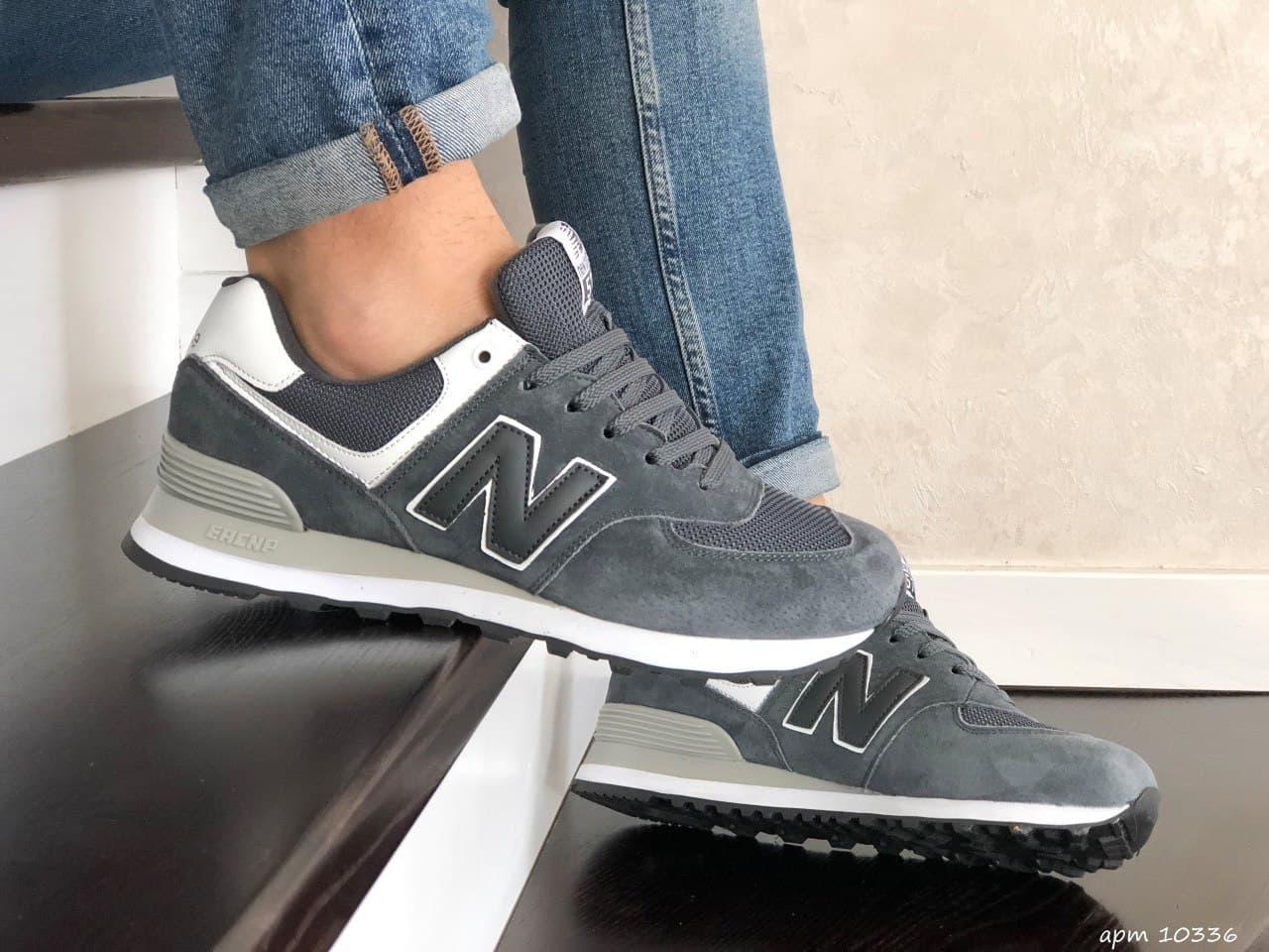 

Мужские кроссовки на весну New balance 574. Замшевые весенние серые/белые нью баланс 574 46-29.5см, Серый