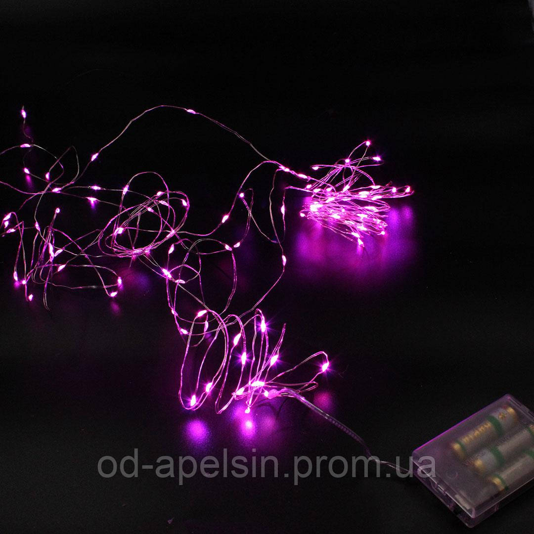 

Xmas гирлянда для освещения Copper 100 Led, на медной проволоке, капля, розовый, от батареек, гирлянда