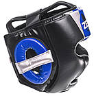 Шлем боксерский с полной защитой Zelart 1320 размер L Blue-Black, фото 2
