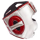 Шлем боксерский с полной защитой Zelart 1328 размер M Silver-Red, фото 2