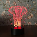 3D светильник, "Слоник", подарки для мальчиков на день рождения, подарки для детей, фото 5