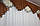 Ламбрекен из ткани шифон на карниз 2,6м. №093л, цвет коричневый с бежевым. Код 60-083, фото 4