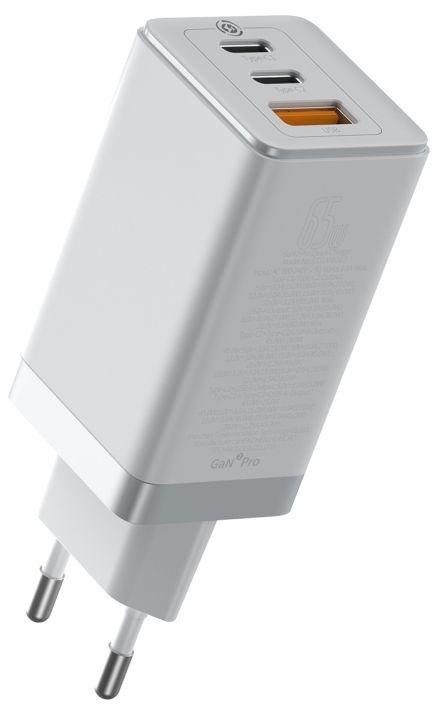 

Сетевое зарядное устройство Baseus GaN2 Pro Quick Charger Dabl USB Type-C + USB 65W White