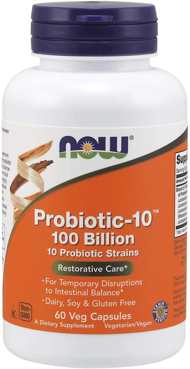 

Пробиотики Probiotic-10 Now Foods 100 млрд КОЕ 60 капсул