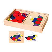 Геометрическая мозаика Viga Toys деревянная с шаблонами (50029)