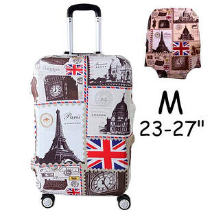 Чохол для дорожньої валізи на валізу захисний 23-27" M, London-Paris