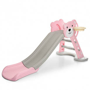 Горка детская пластиковая Bambi HF-H008-8, розово-бежевая