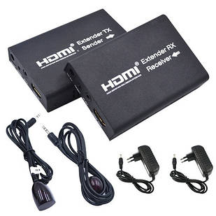 HDMI удлинитель по RJ45 витой паре + ИК-сигнал, активный до 120м Без бренда