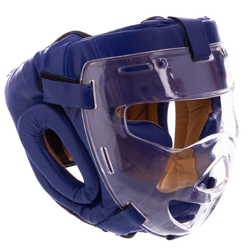 Шлем для единоборств с прозрачной маской Zelart 0719 размер S Blue