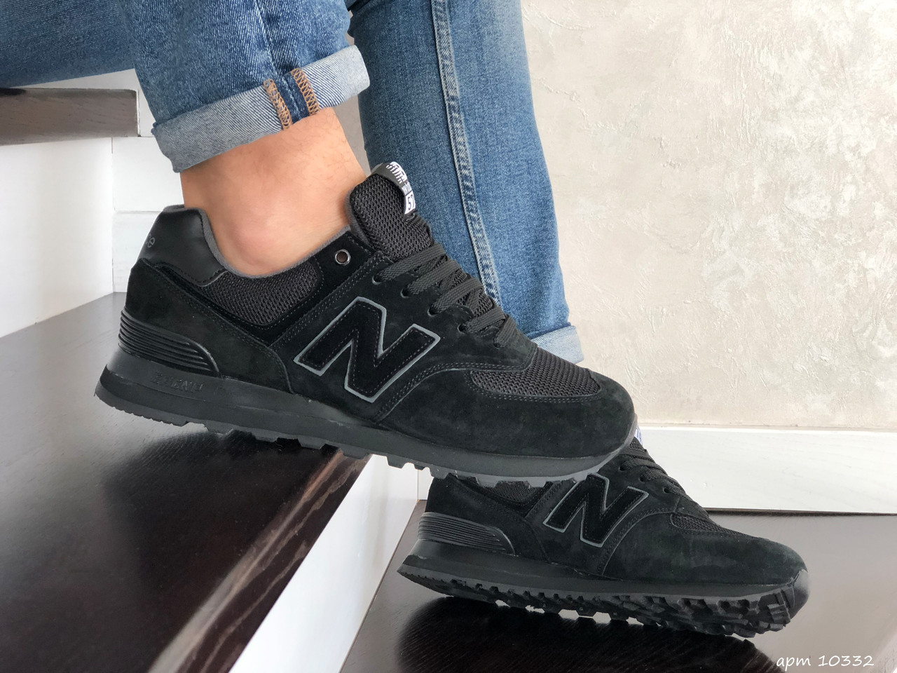 

Мужские кроссовки New Balance 574 замшевые,черные, Темно коричневый