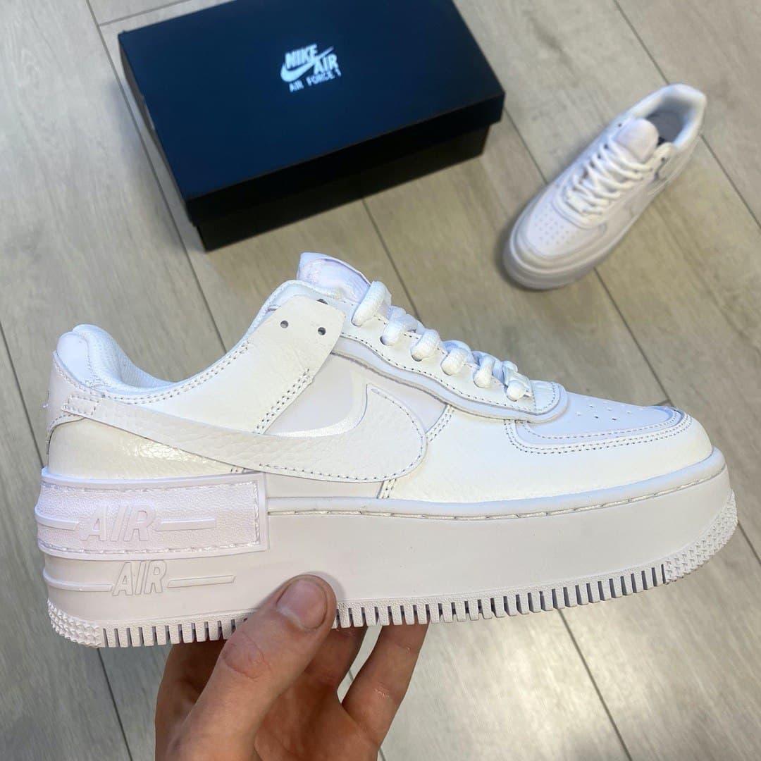 

Женские кроссовки Nike Air Force Shadow White / Найк Аир Форс Шадов Белые, Белый