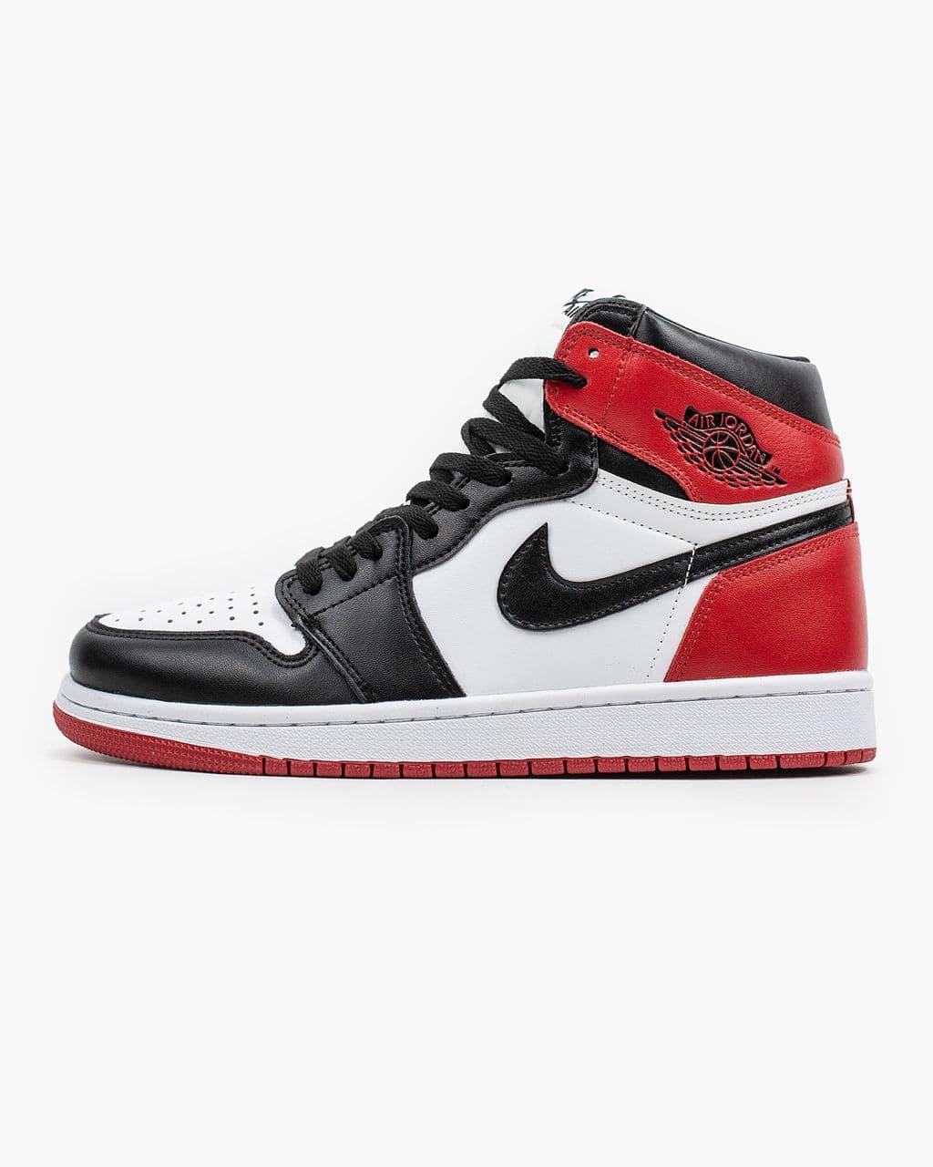 

Мужские кроссовки Nike Air Jordan Retro 1 Black Red White / Найк Аир Джордан Ретро 1 Черные Красные Белые 44, Красный