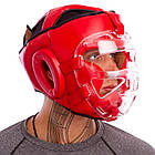 Шолом для єдиноборств з прозорою маскою Venum 8348 розмір XL Red, фото 2