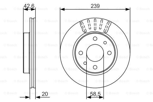 

Диск тормозной ВАЗ 2110 передний вентилируемый R 13 (пр-во Bosch) 0 986 479 082